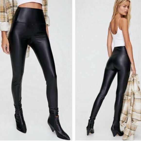 Aritzia Wilfred Free Black Daria Pant High-waisted Vegan Leather legging size XS - Picture 3 of 10